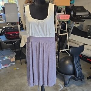 Elegant White and Purple Women's Dress